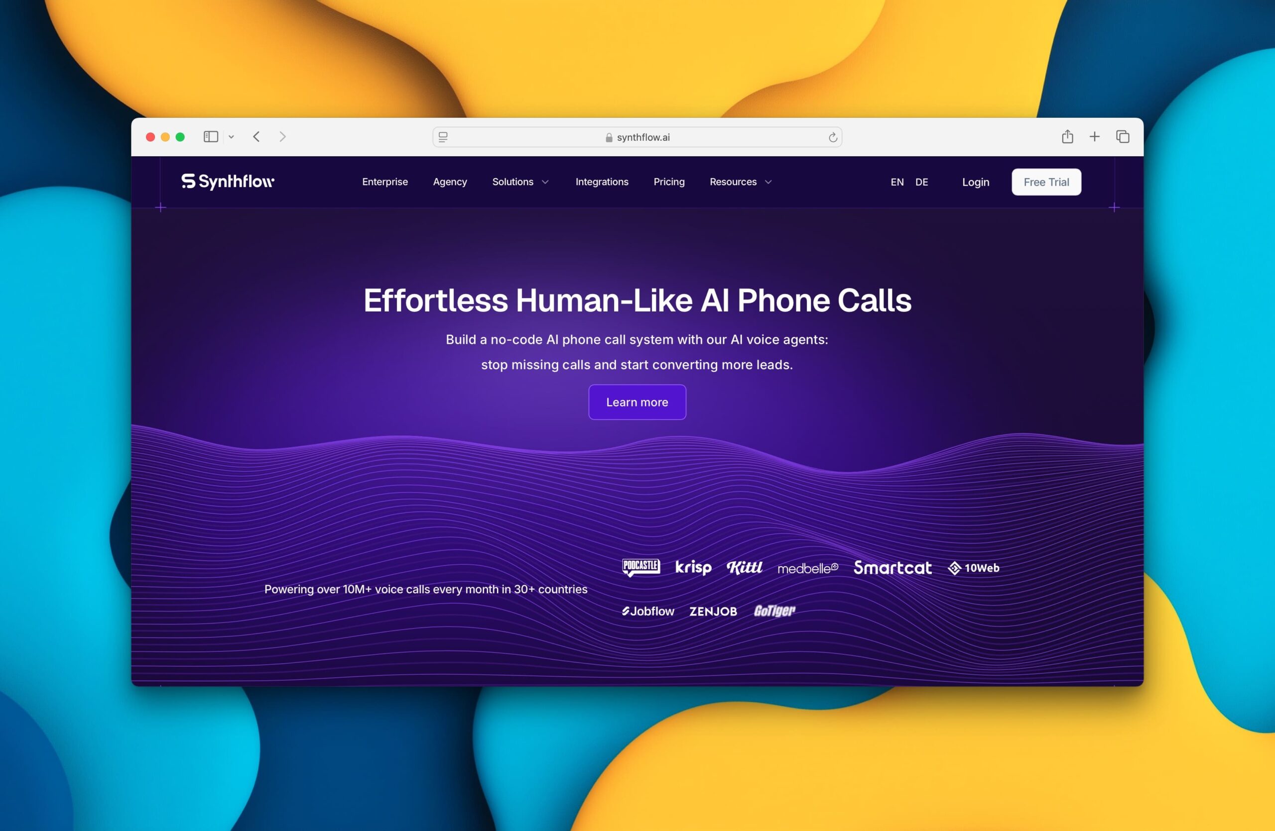 Synthflow AI screenshot
