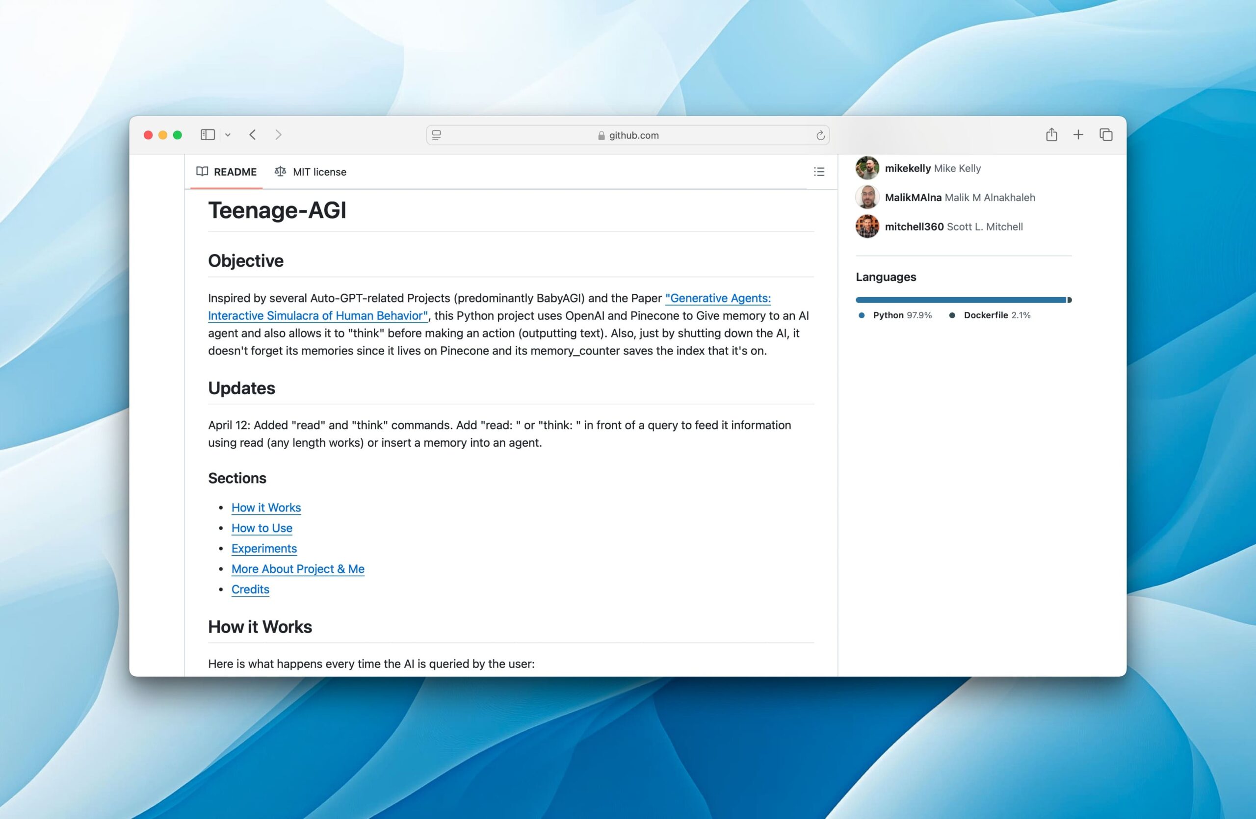 Teenage-AGI screenshot