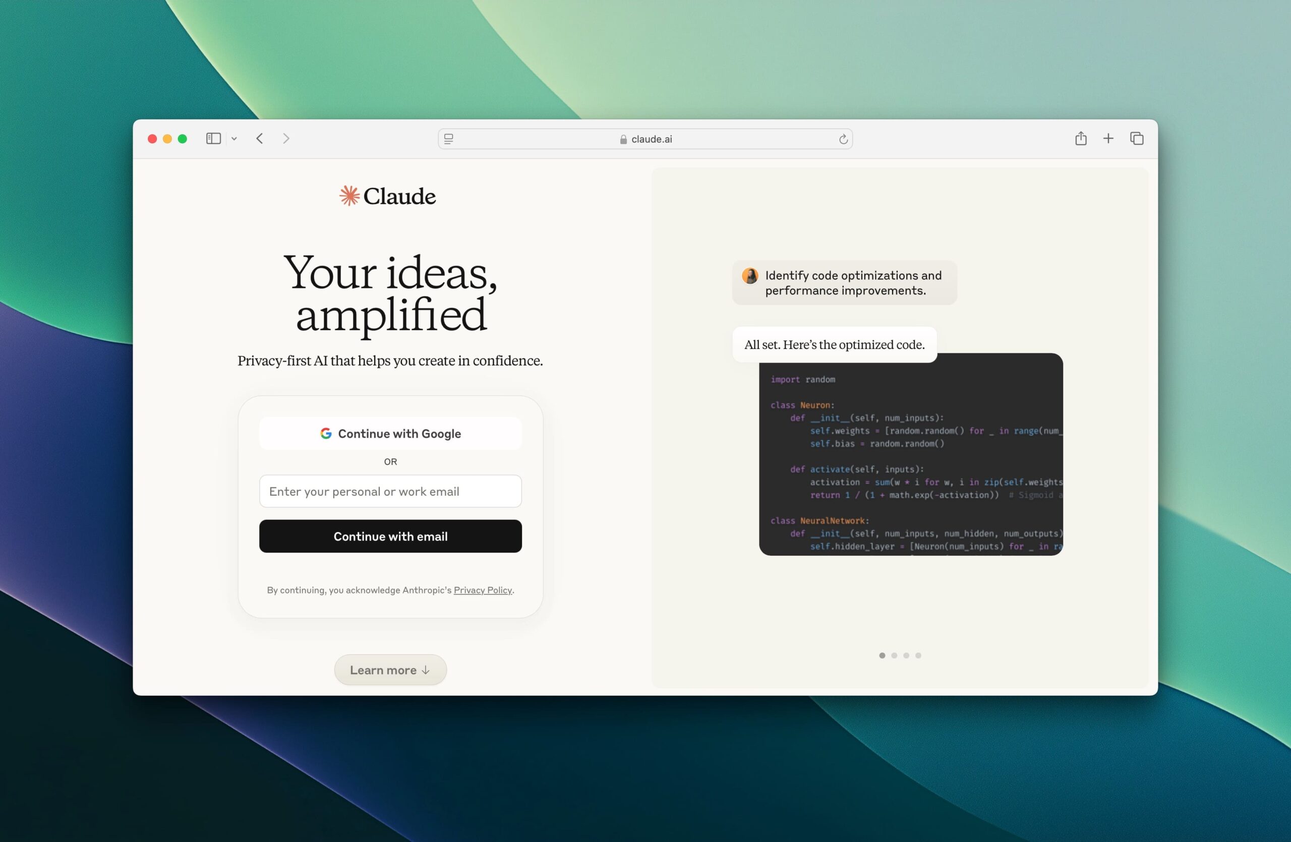 Anthropic Claude screenshot
